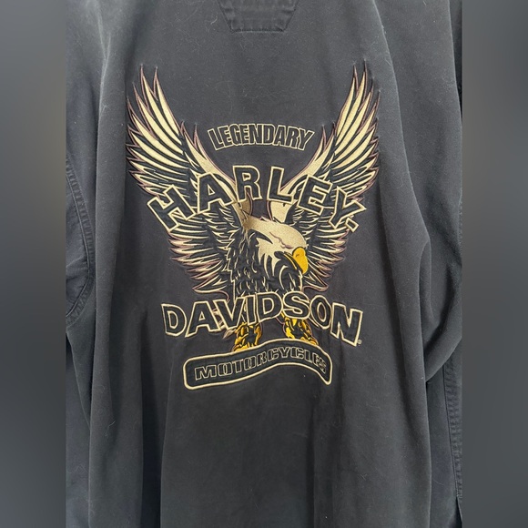 Oversize Harley Davidson Embroidered Button Down - Picture 3 of 7